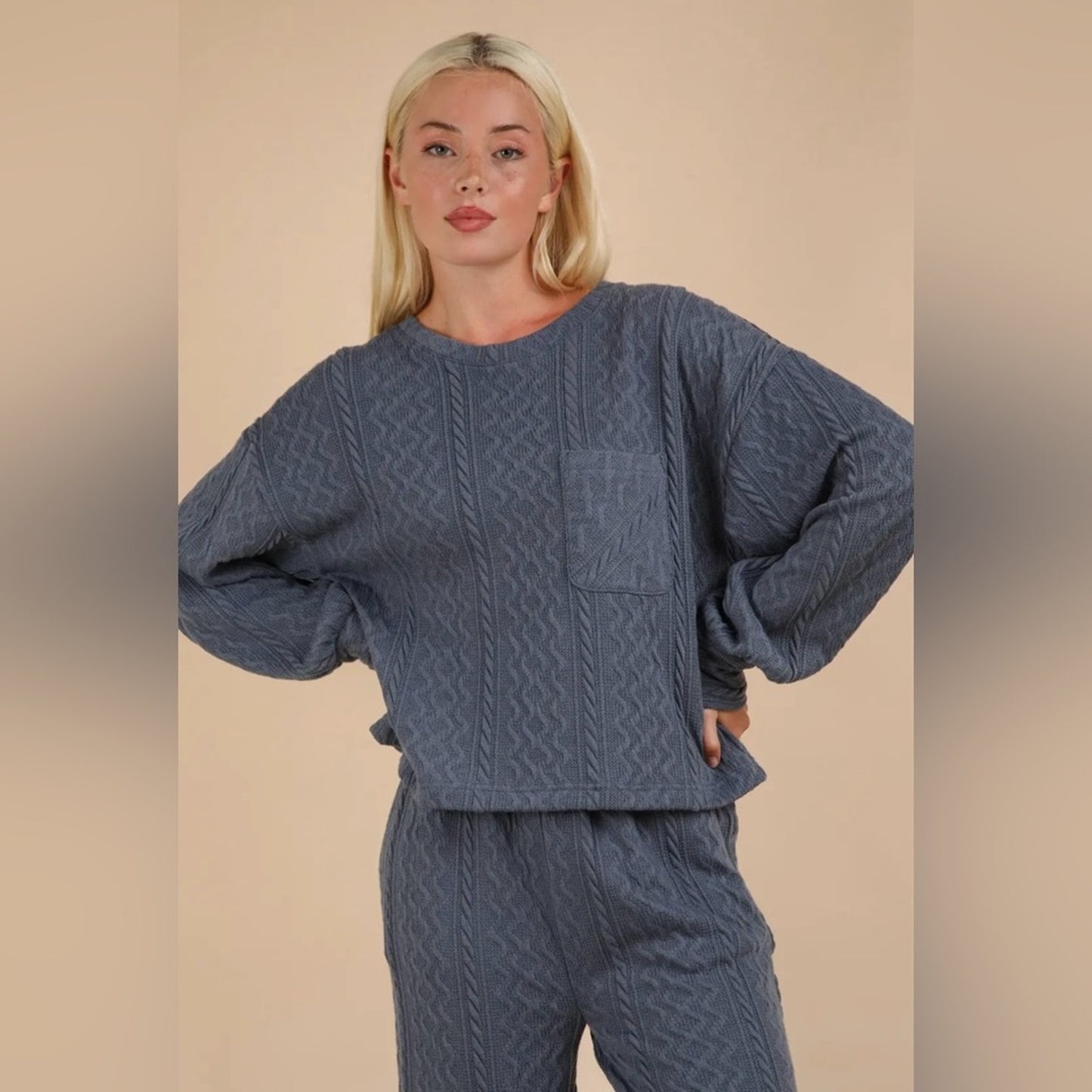 Carter cable knit lounge set