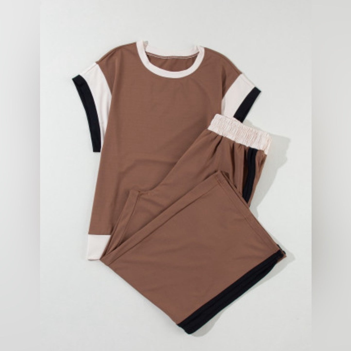 Willow colorblock two piece lounge pant set