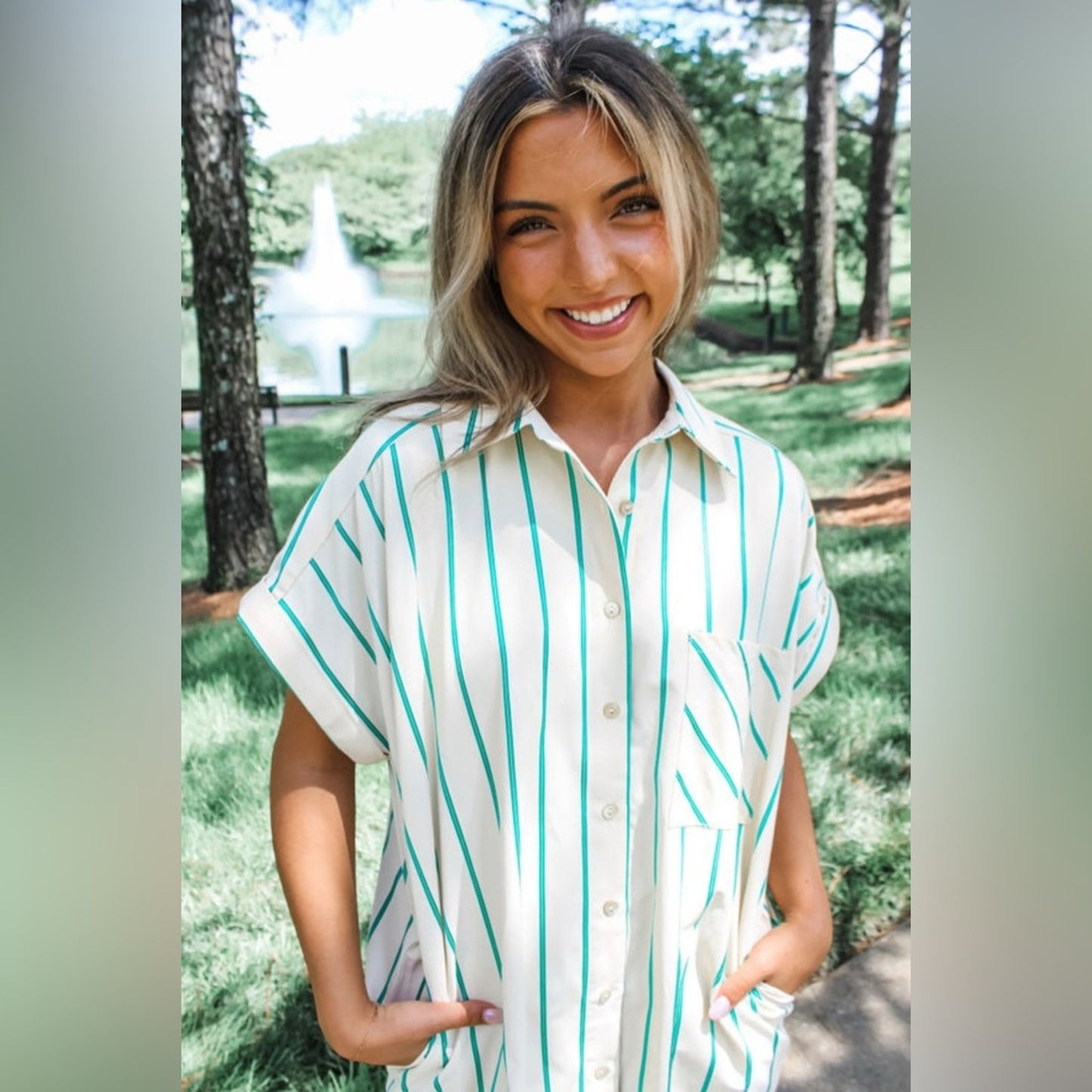 Jacie- Striped Button-Up Dress