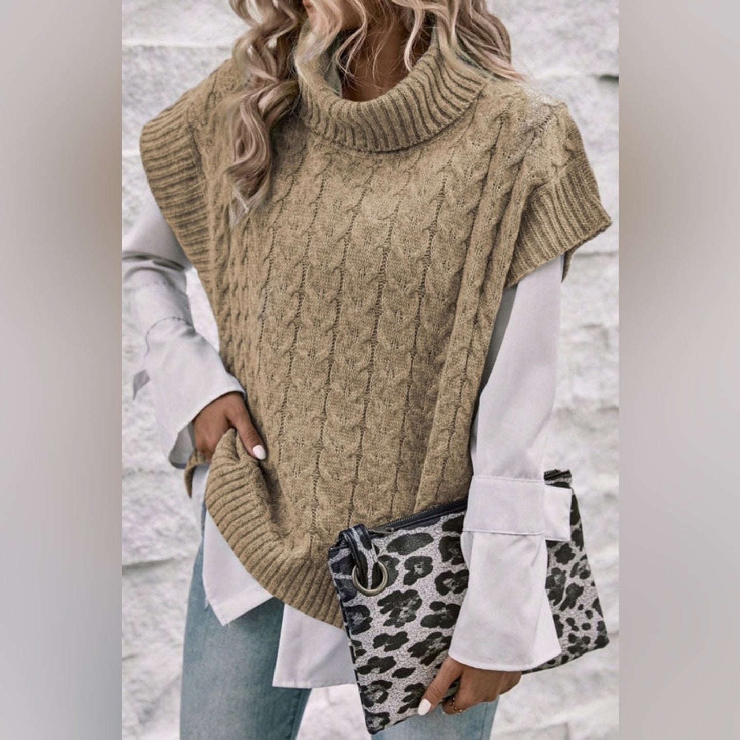 Abby cable knit turtleneck sweater