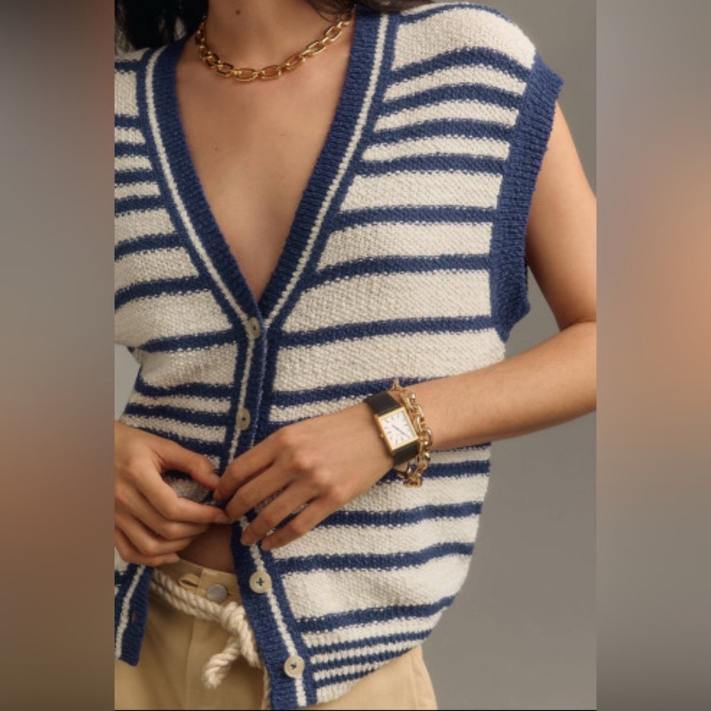 Blake buttoned v-neck sweater