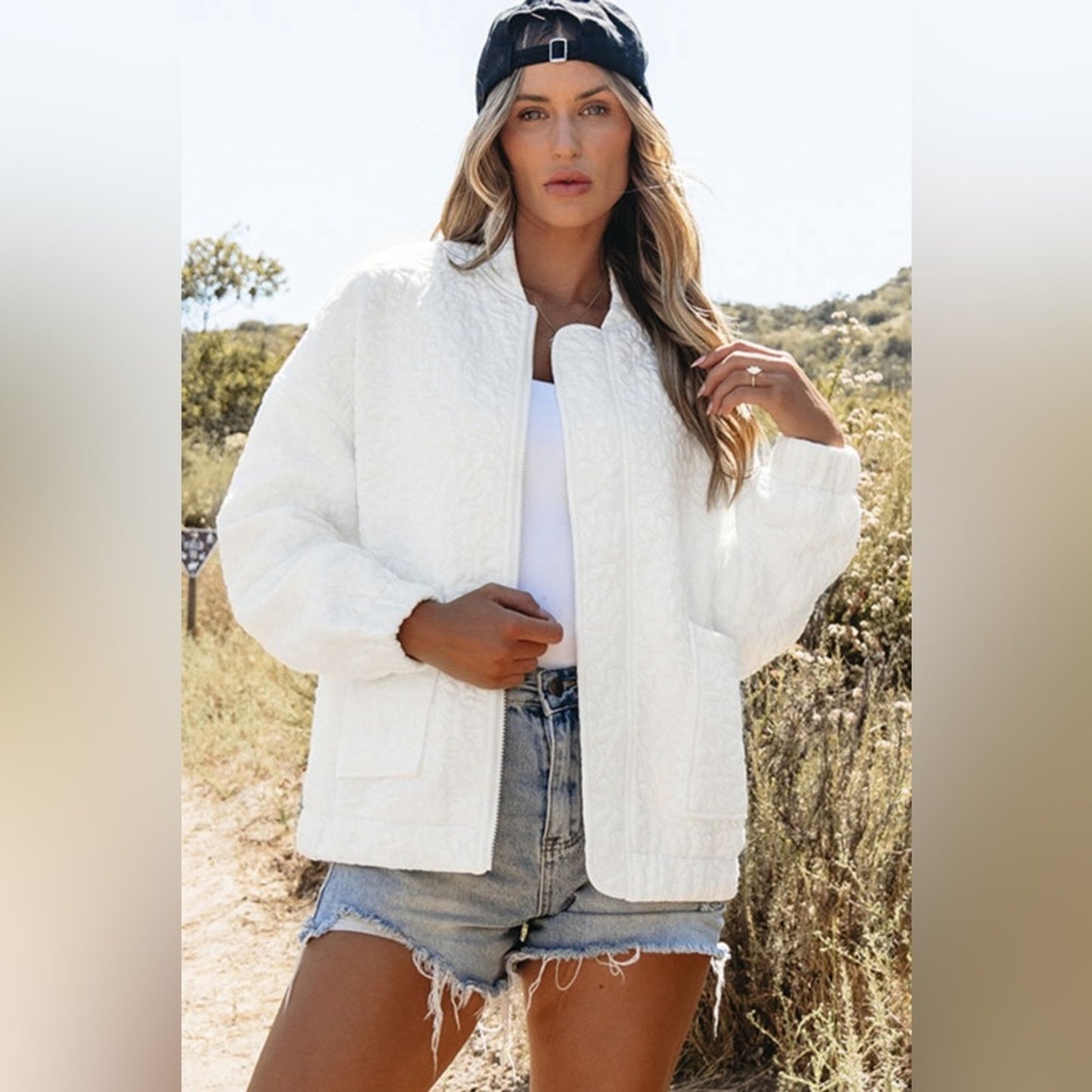 Corrine floral quilted jacket