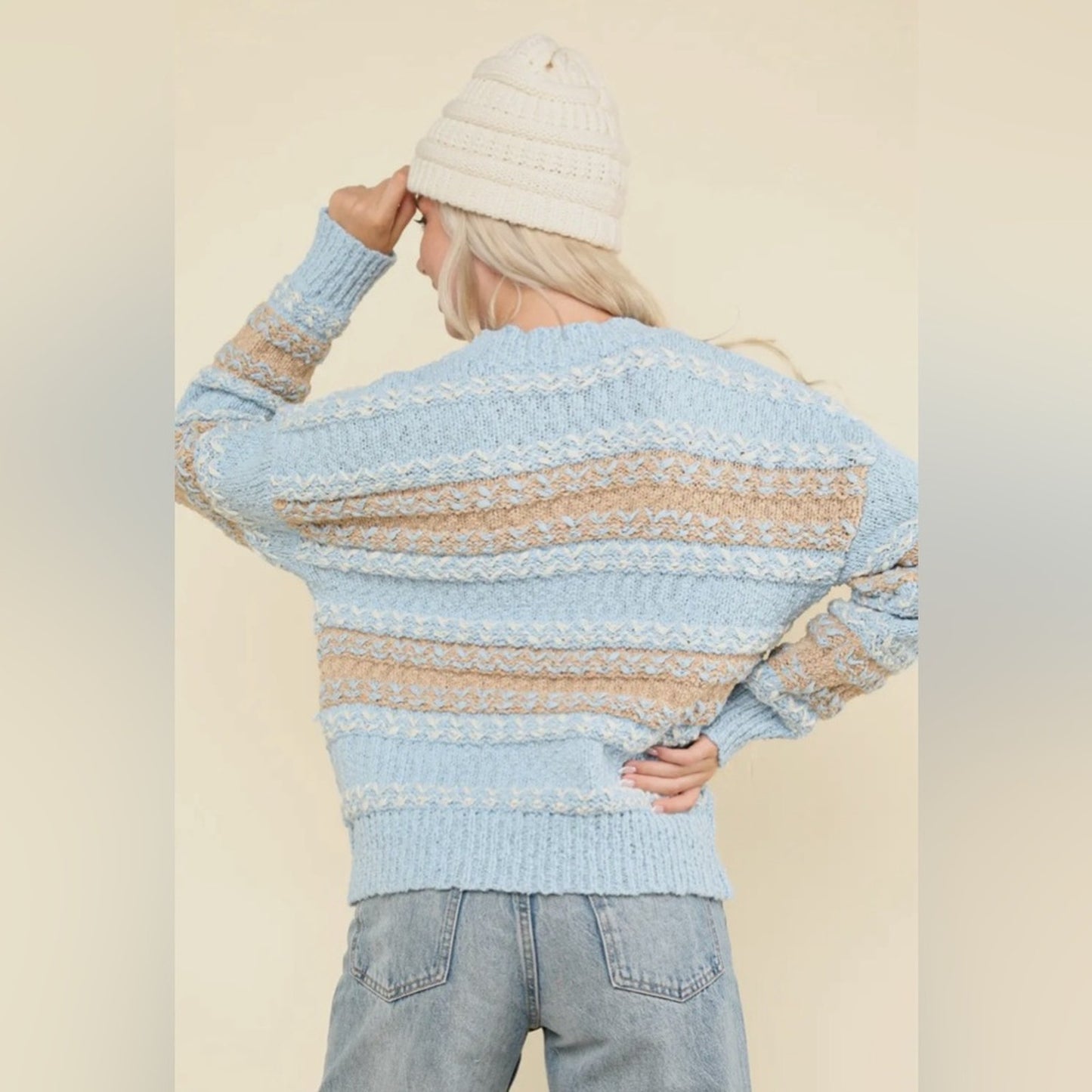 Karley colorblock fuzzy knit sweater