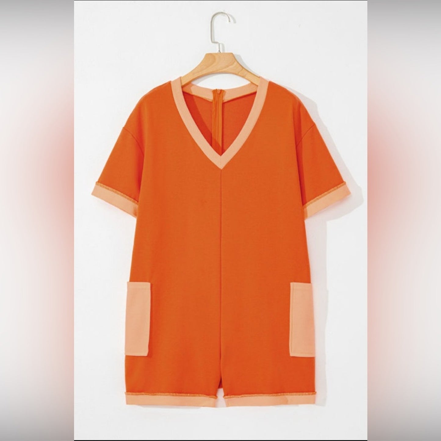 Finn- V-Neck Orange Romper