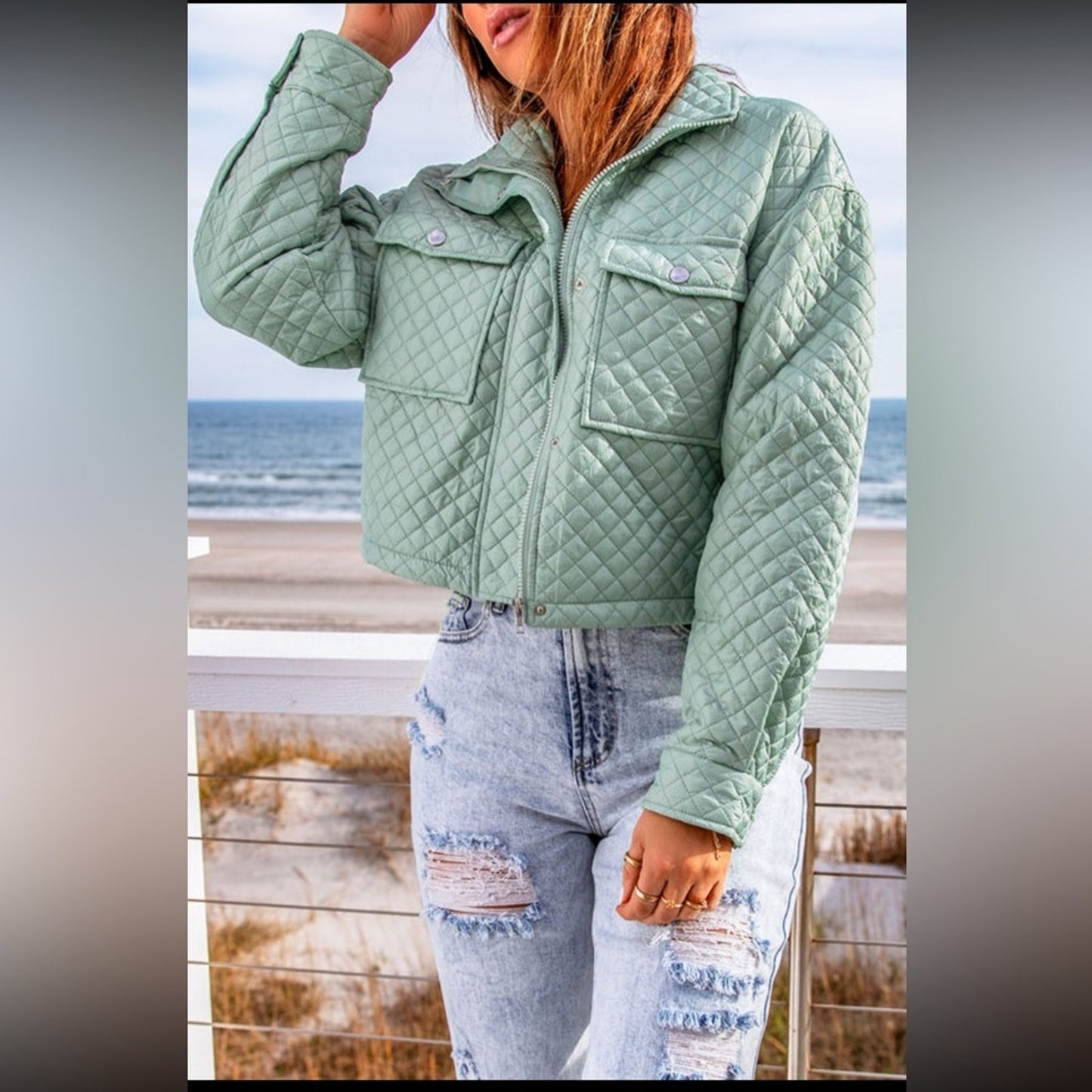 Rowyn quilted cropped jacket
