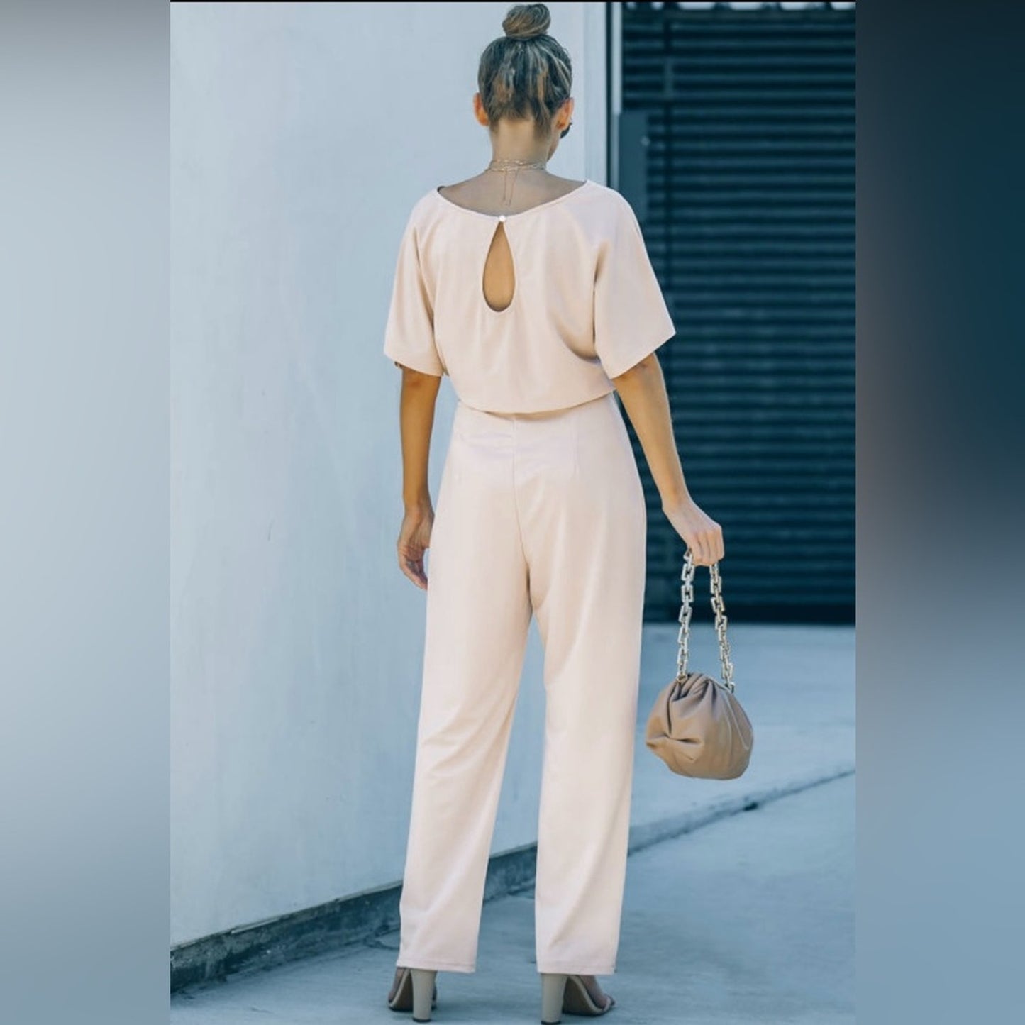 Leigh belted wide leg jumpsuit