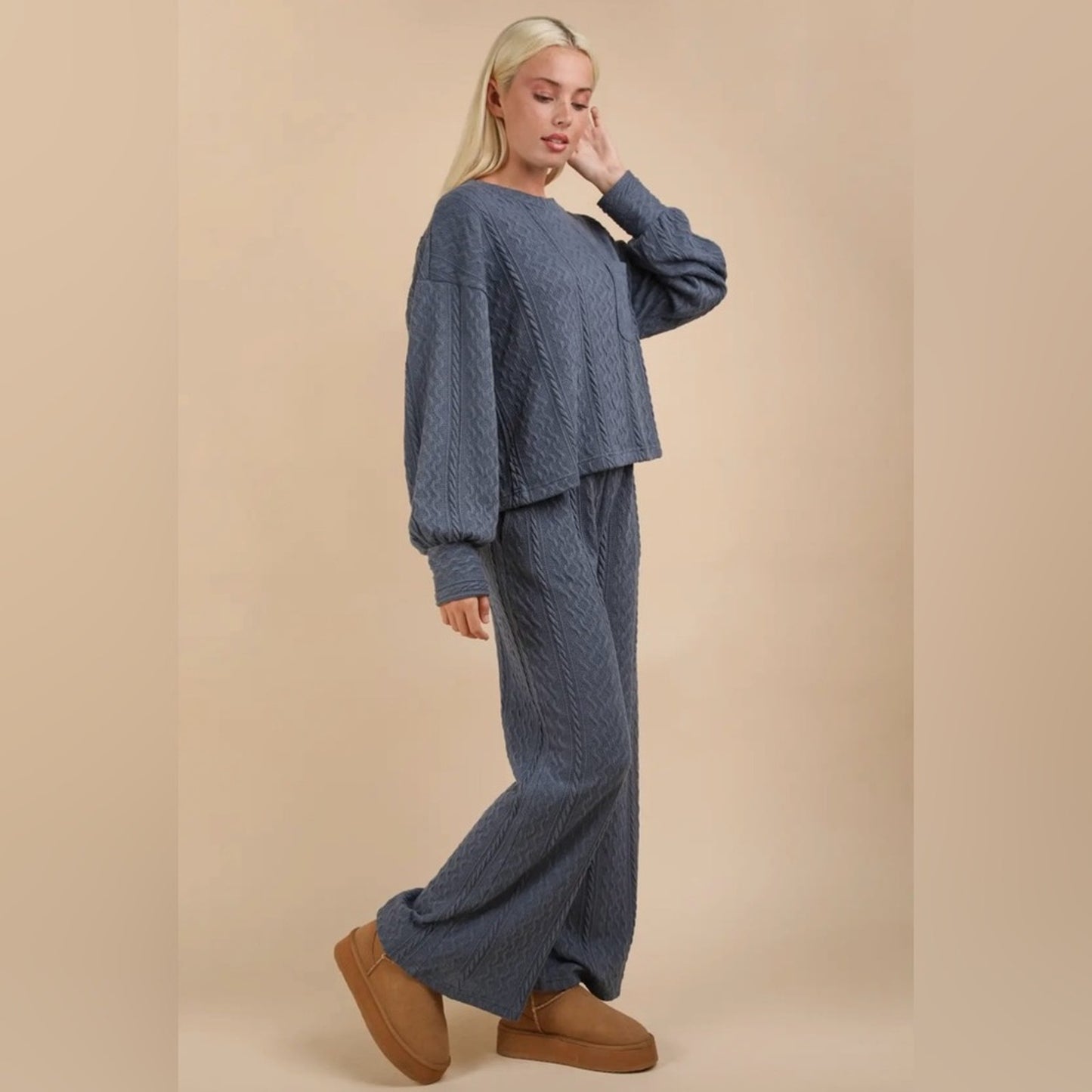 Carter cable knit lounge set