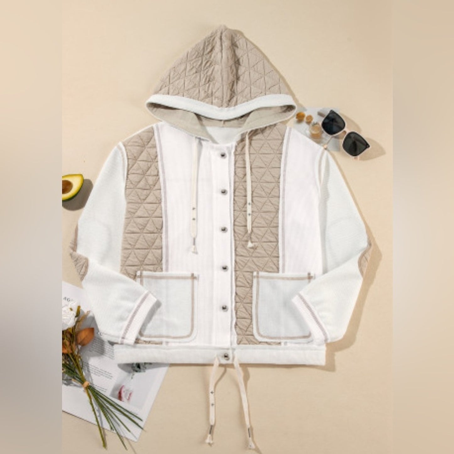 Bianca quilted patchwork hooded jacket