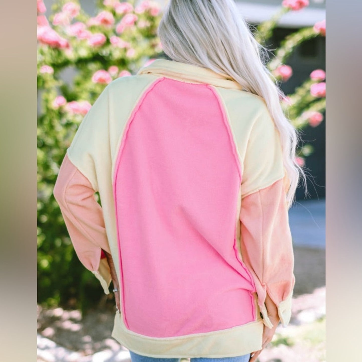 Autumn patchwork fleece shacket