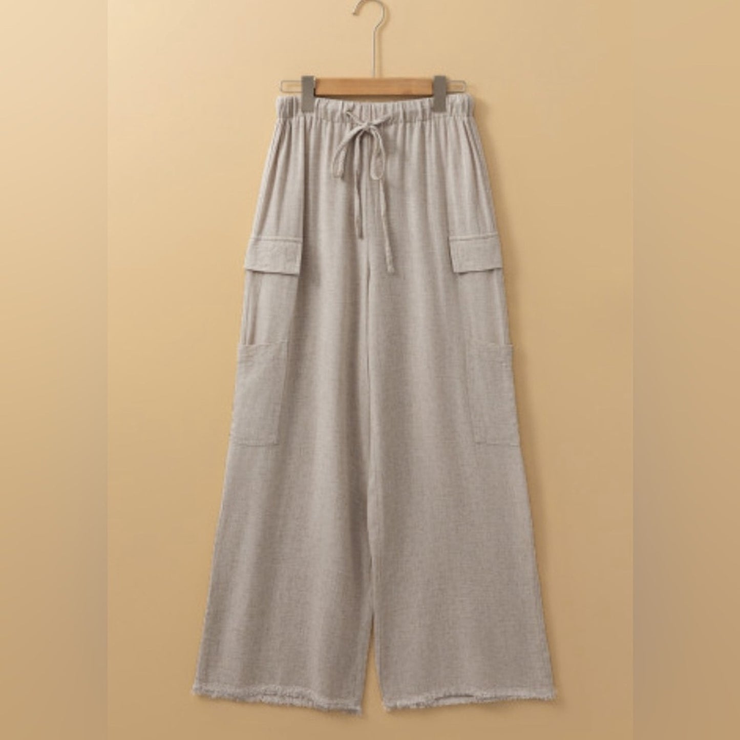 Maeve boho linen drawstring cargo pants