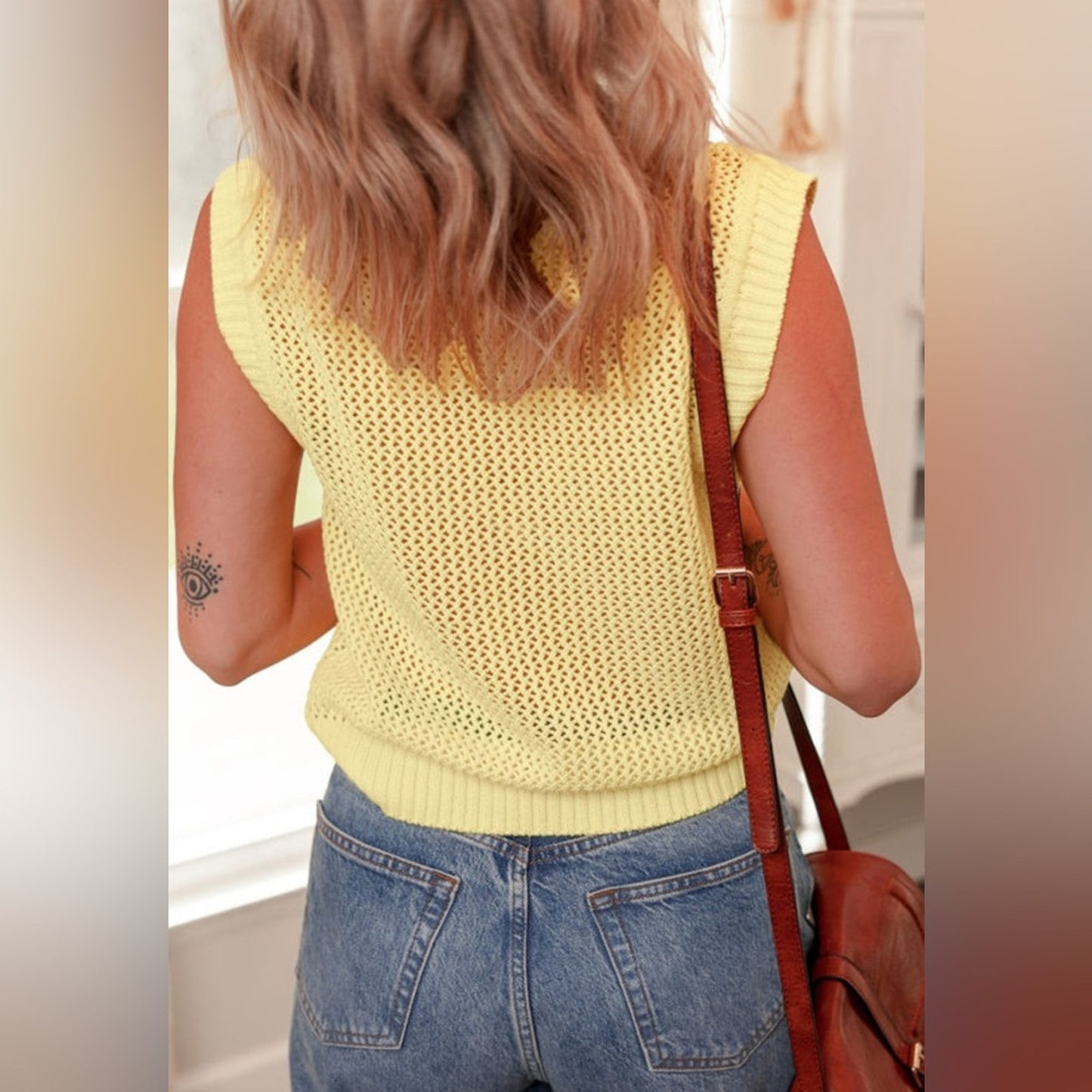 Delilah hollow knit sweater vest