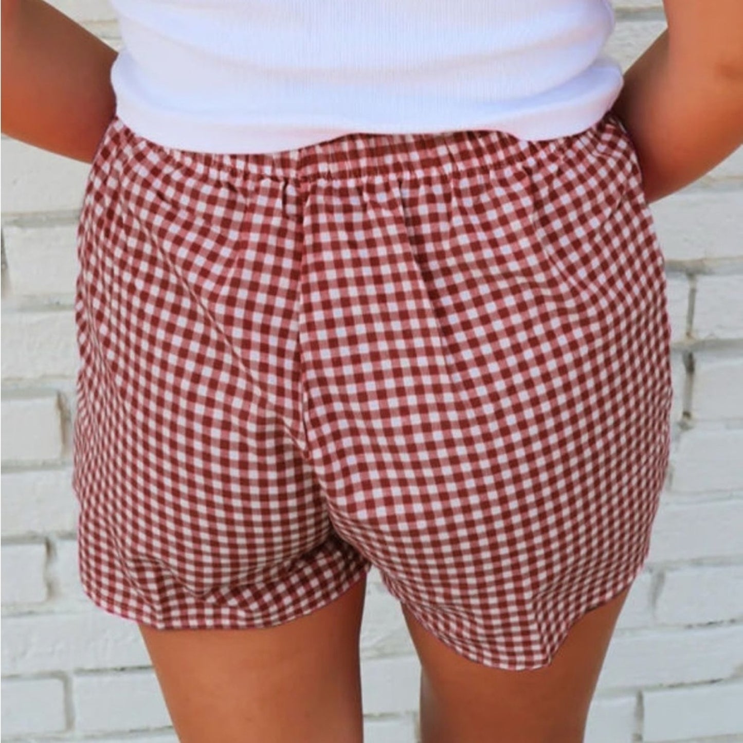 Gia - Red Plaid Gingham Women's Shorts