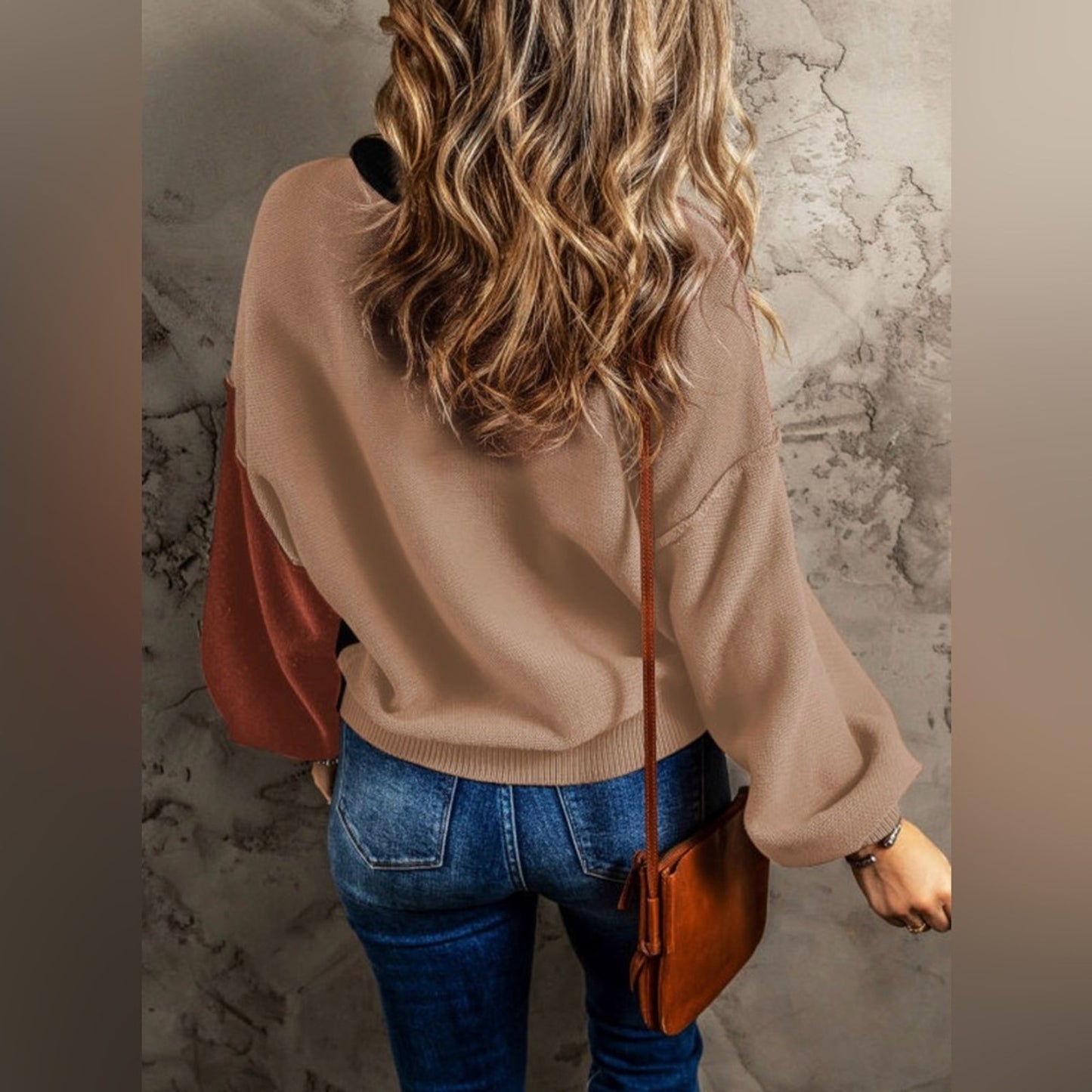 Arden colorblock ribbed sweater
