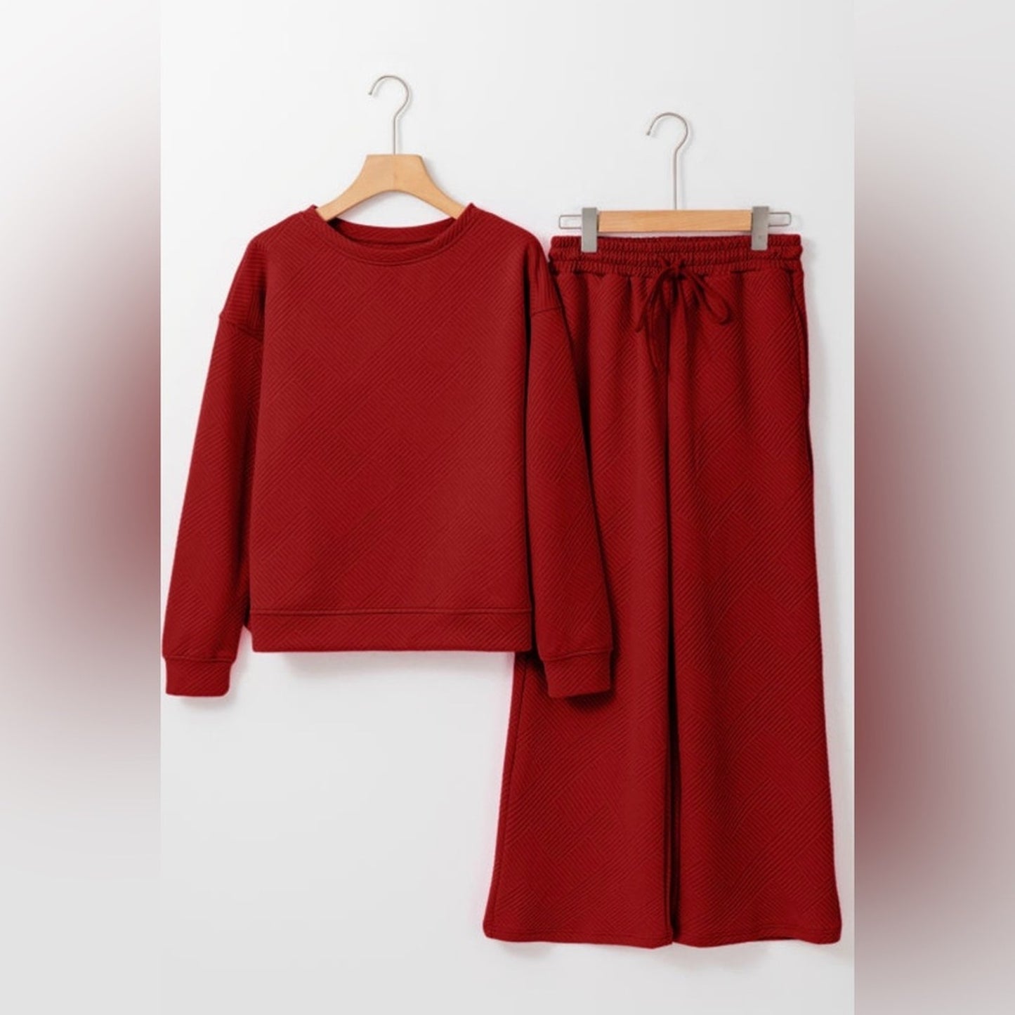 Ruby textured two piece set