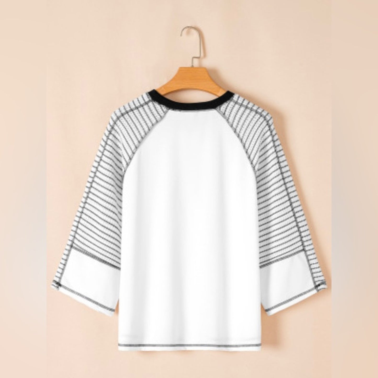 Kara striped bracelet sleeve raglan top
