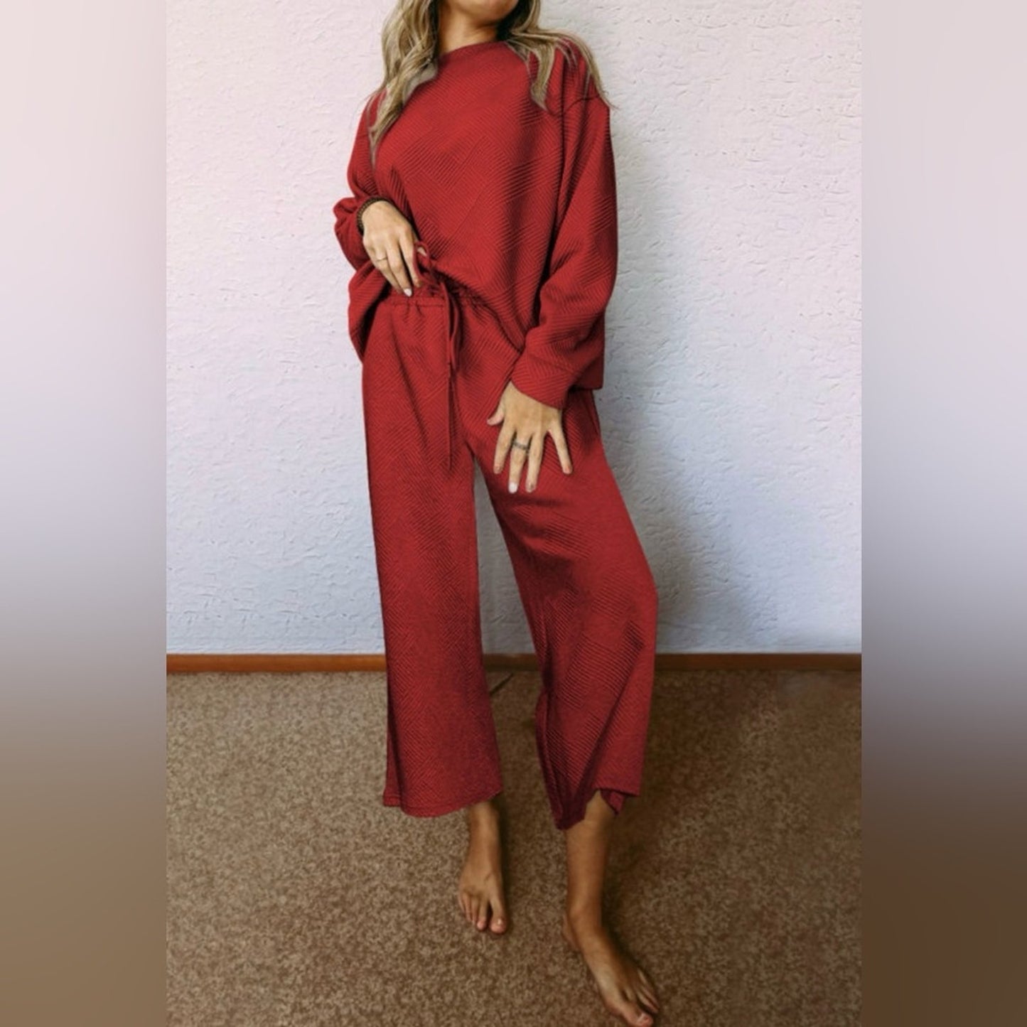 Ruby textured two piece set
