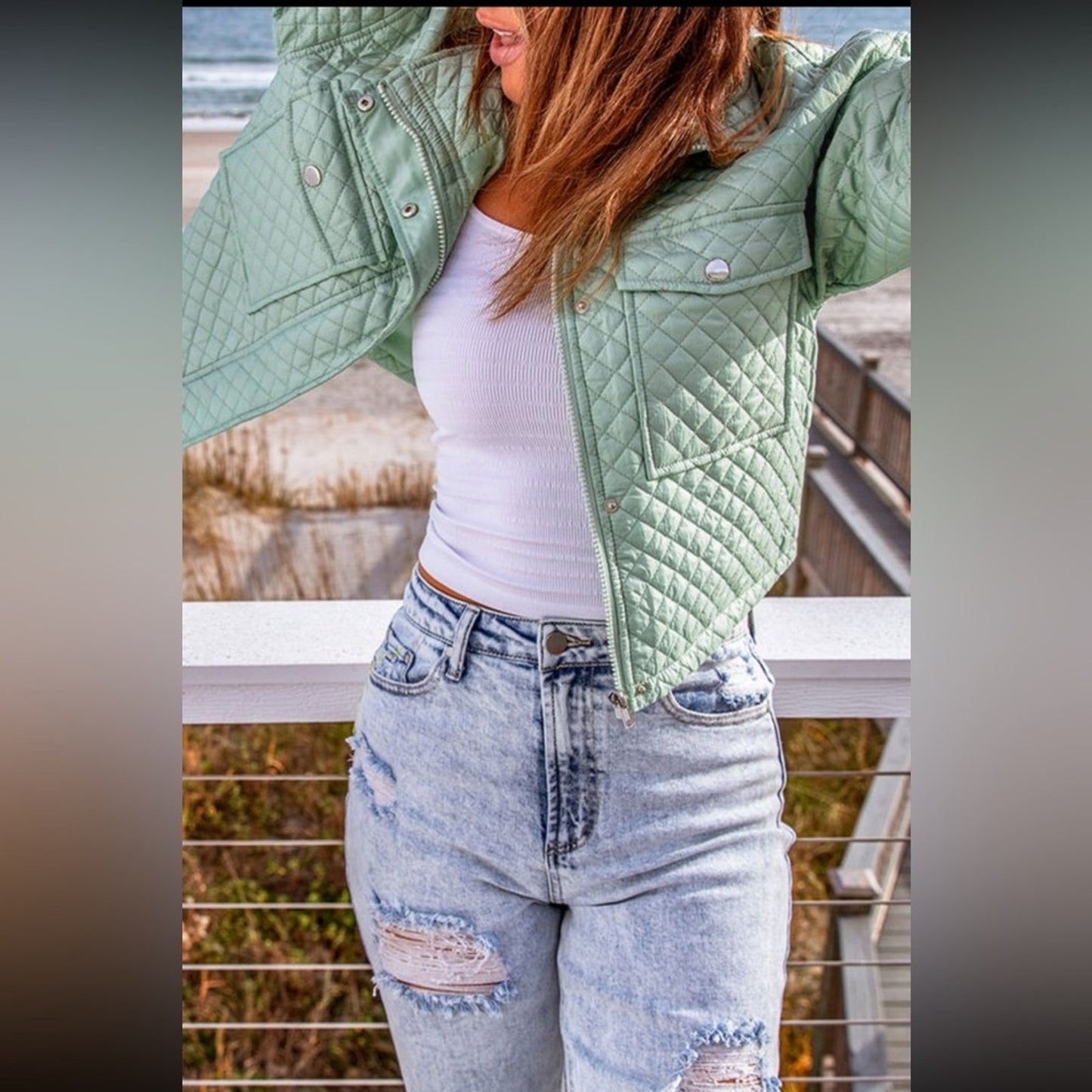 Rowyn quilted cropped jacket