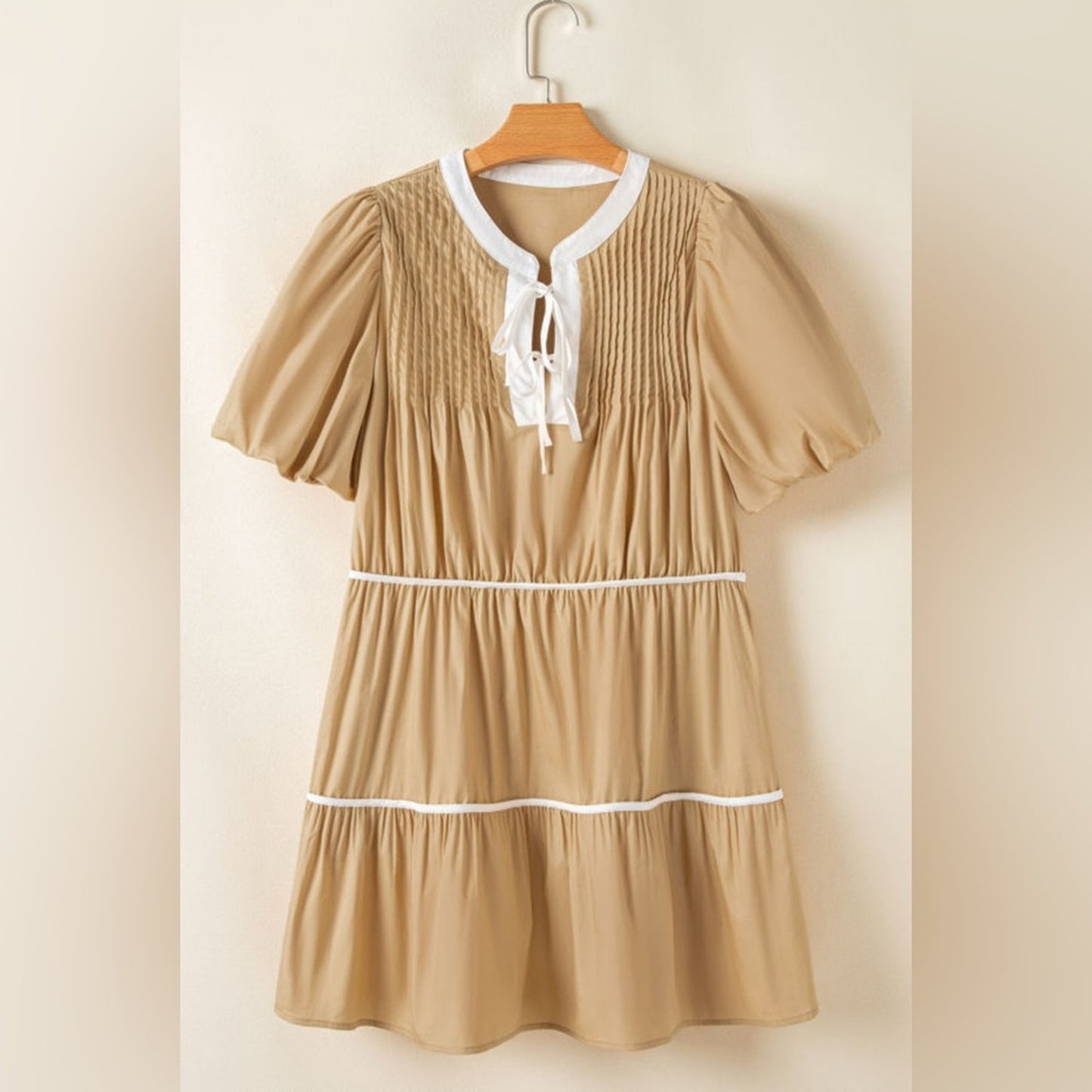 Sydney pintuck puff sleeve dress