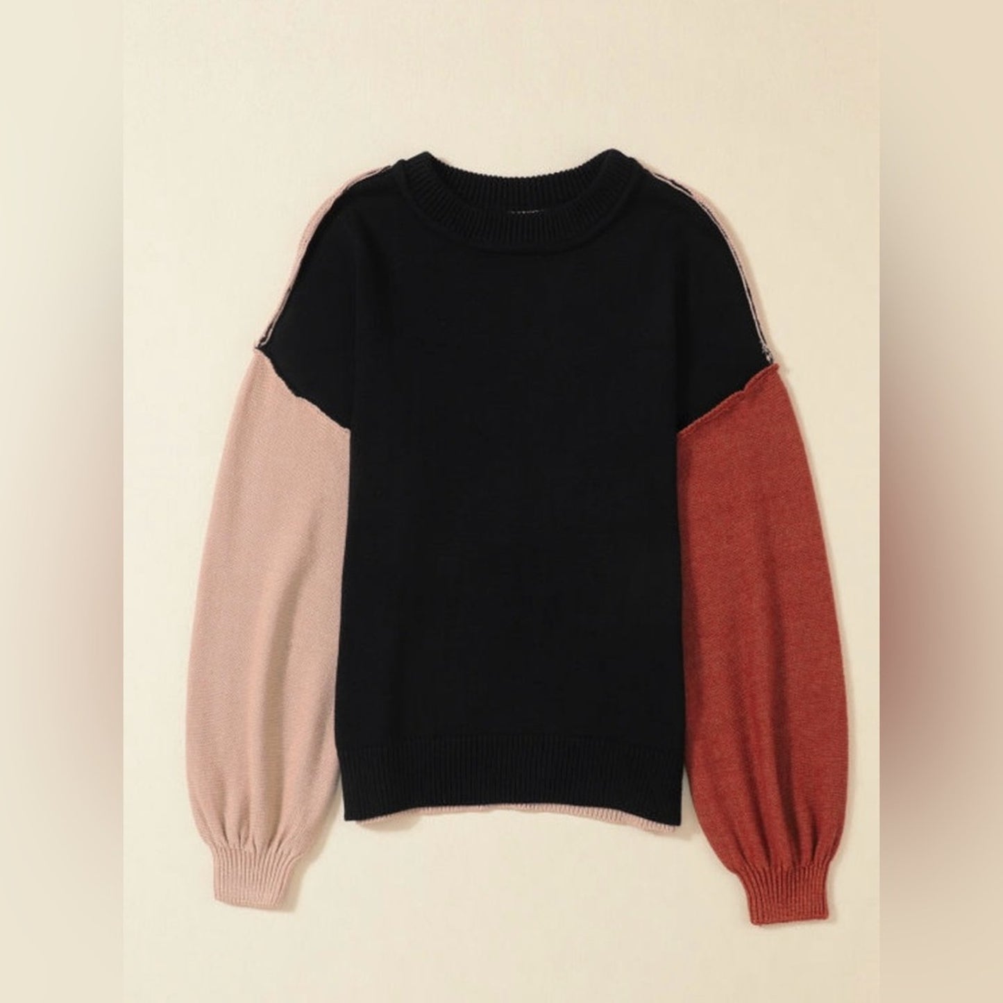 Arden colorblock ribbed sweater