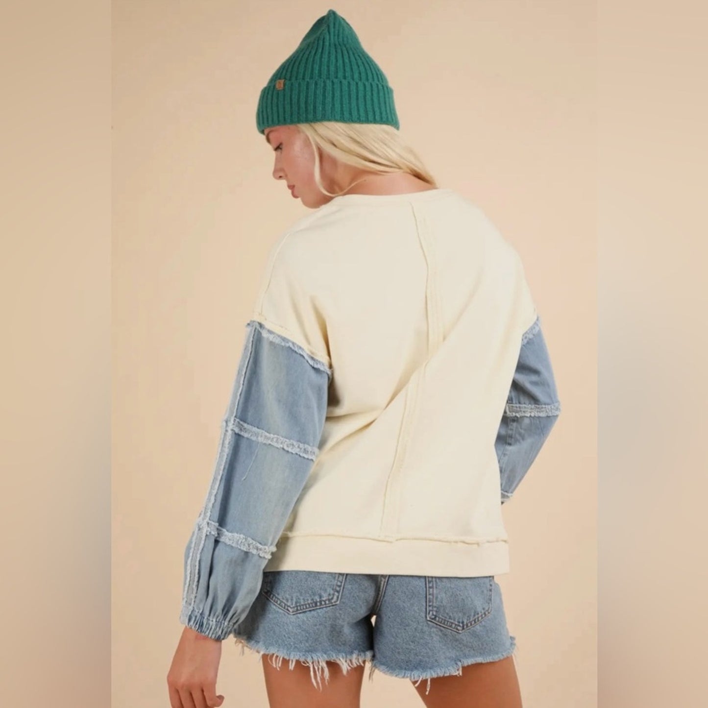 Daisy denim oversized sweatshirt