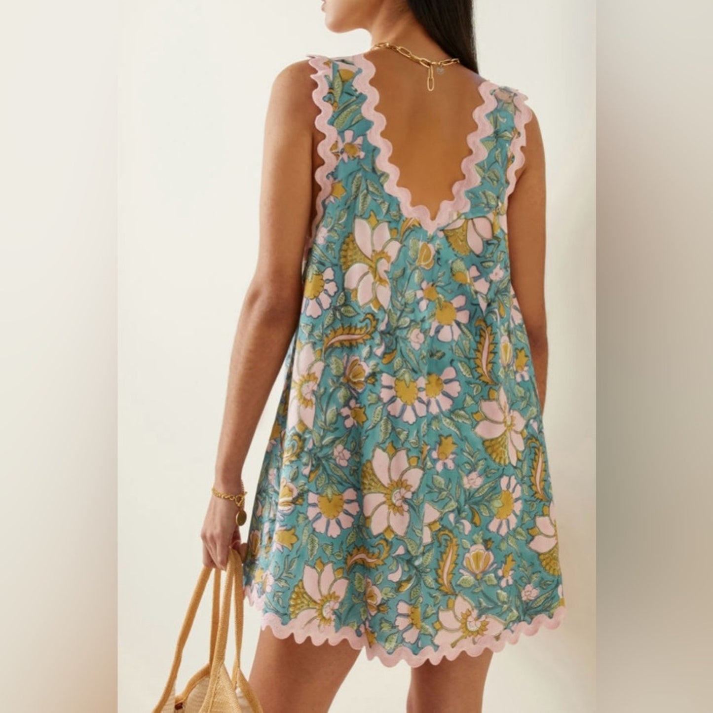 Drew- Floral Blue and Pink Dress