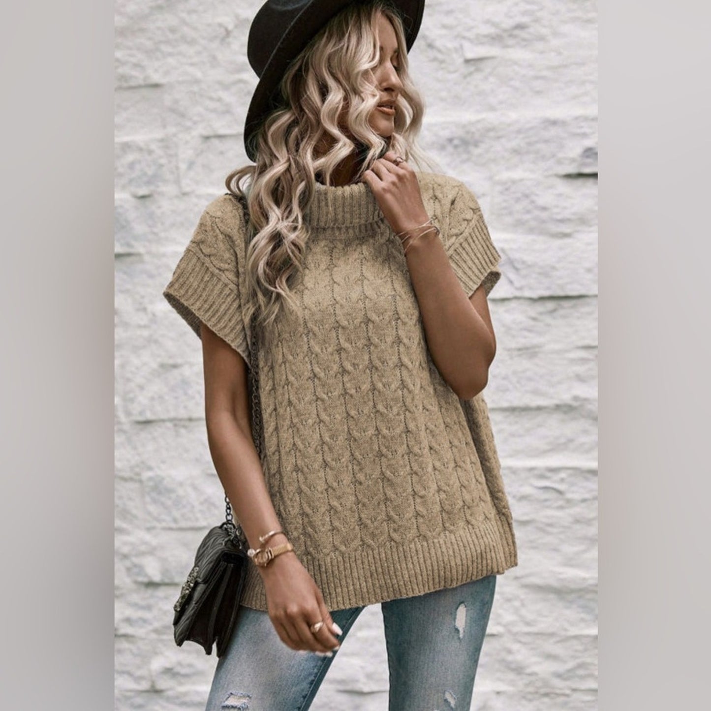 Abby cable knit turtleneck sweater