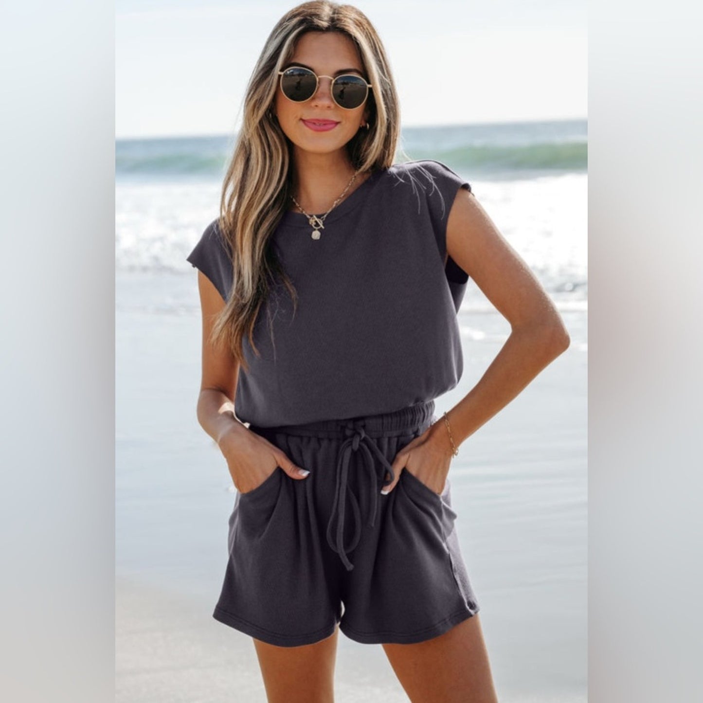 Harley- Black Knit Open Back Jumpsuit