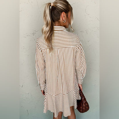 Brownell- Striped Button-Up Dress