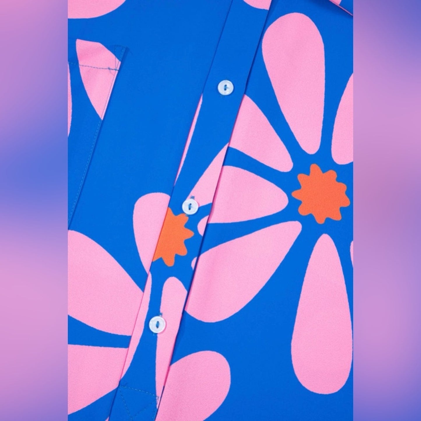 Olivia - Blue Floral Button-Up Romper
