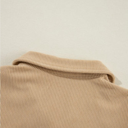 Jolie ruffle pocket button up shacket