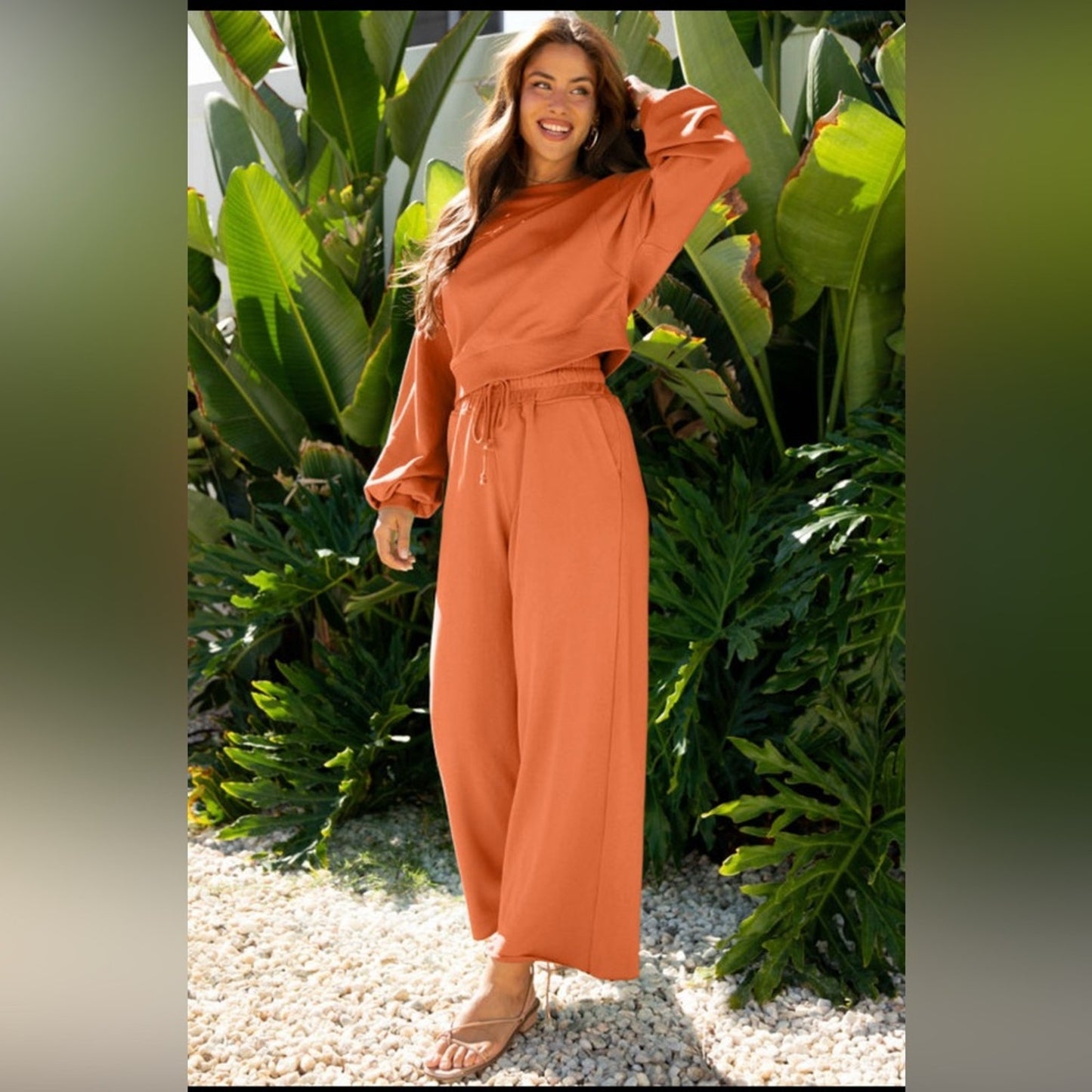Ashtyn- Drop Shoulder Pullover / Wide Leg Pant Set