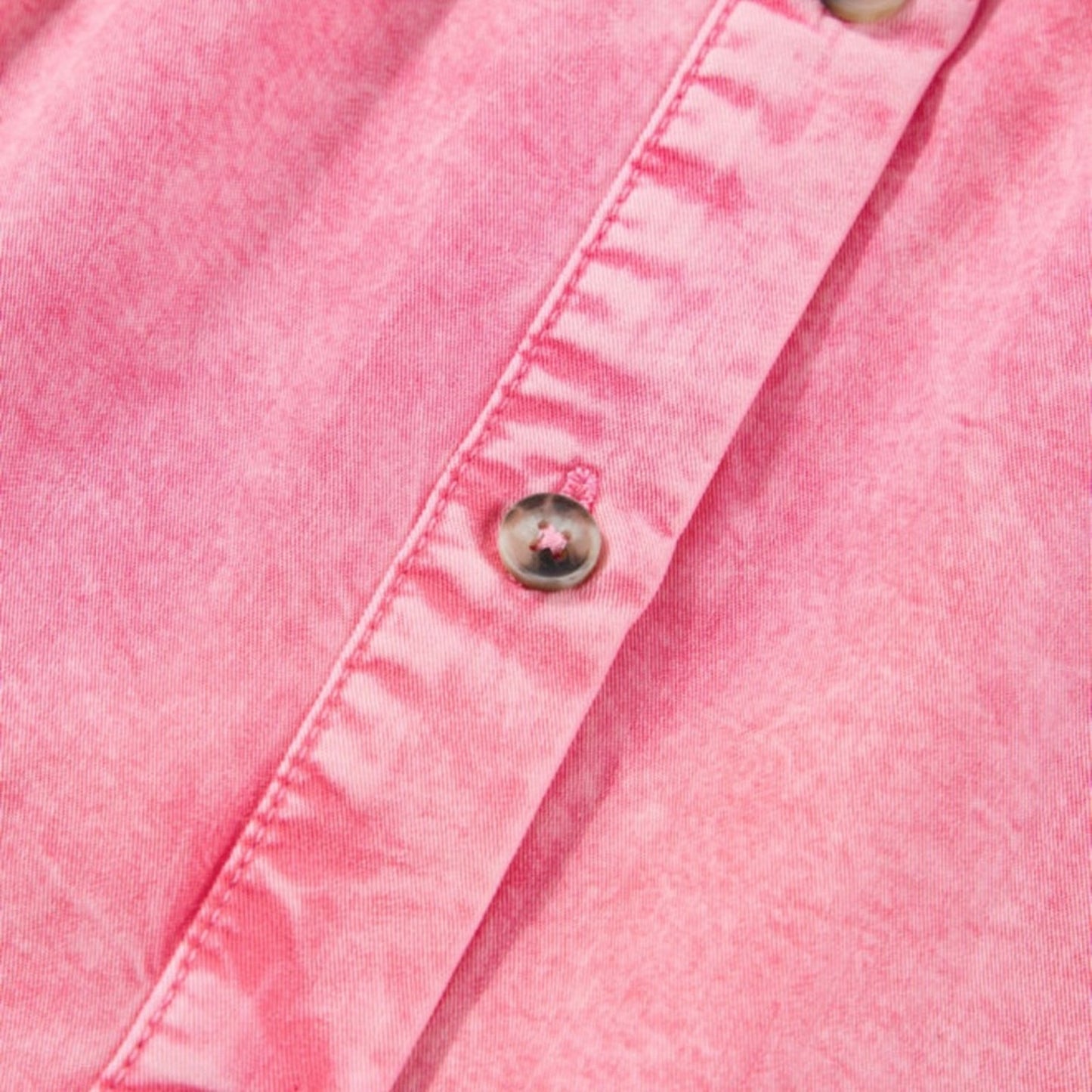 Raven - Pink Button-Down Ruffle Dress