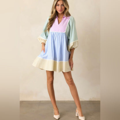 Cally - Multicolor Ric Rac Dress