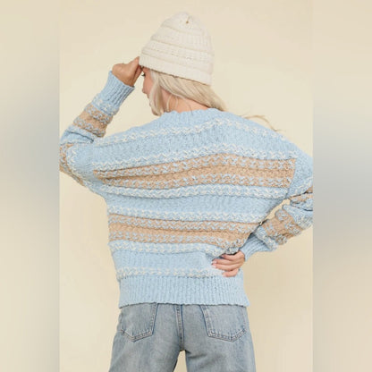 Karley colorblock fuzzy knit sweater
