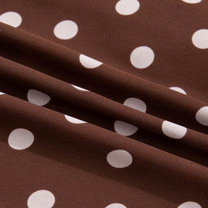 Britney - Brown Polka Dot Ruffle Blouse