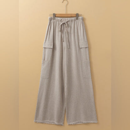 Maeve boho linen drawstring cargo pants