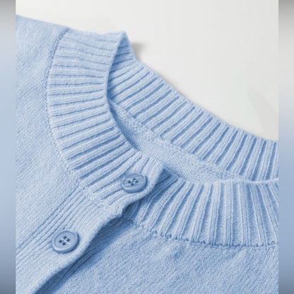 Sky Blue Button-Up Cardigan