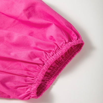 Belle- Pink Puff Sleeve Bow Dress