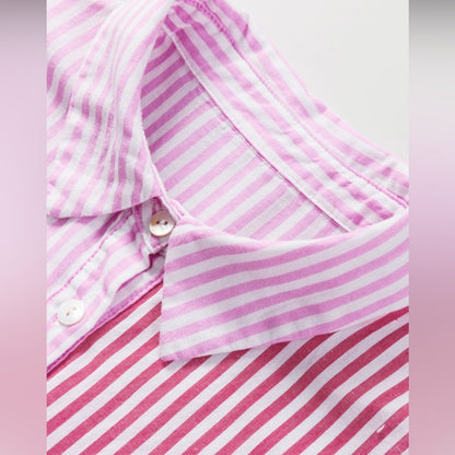 Poppy - Striped Pink and Red Button Down Shirt