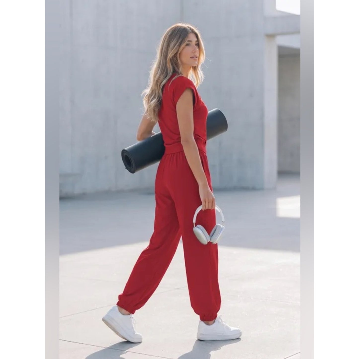 Eva - Women’s Red Wide-Leg Set