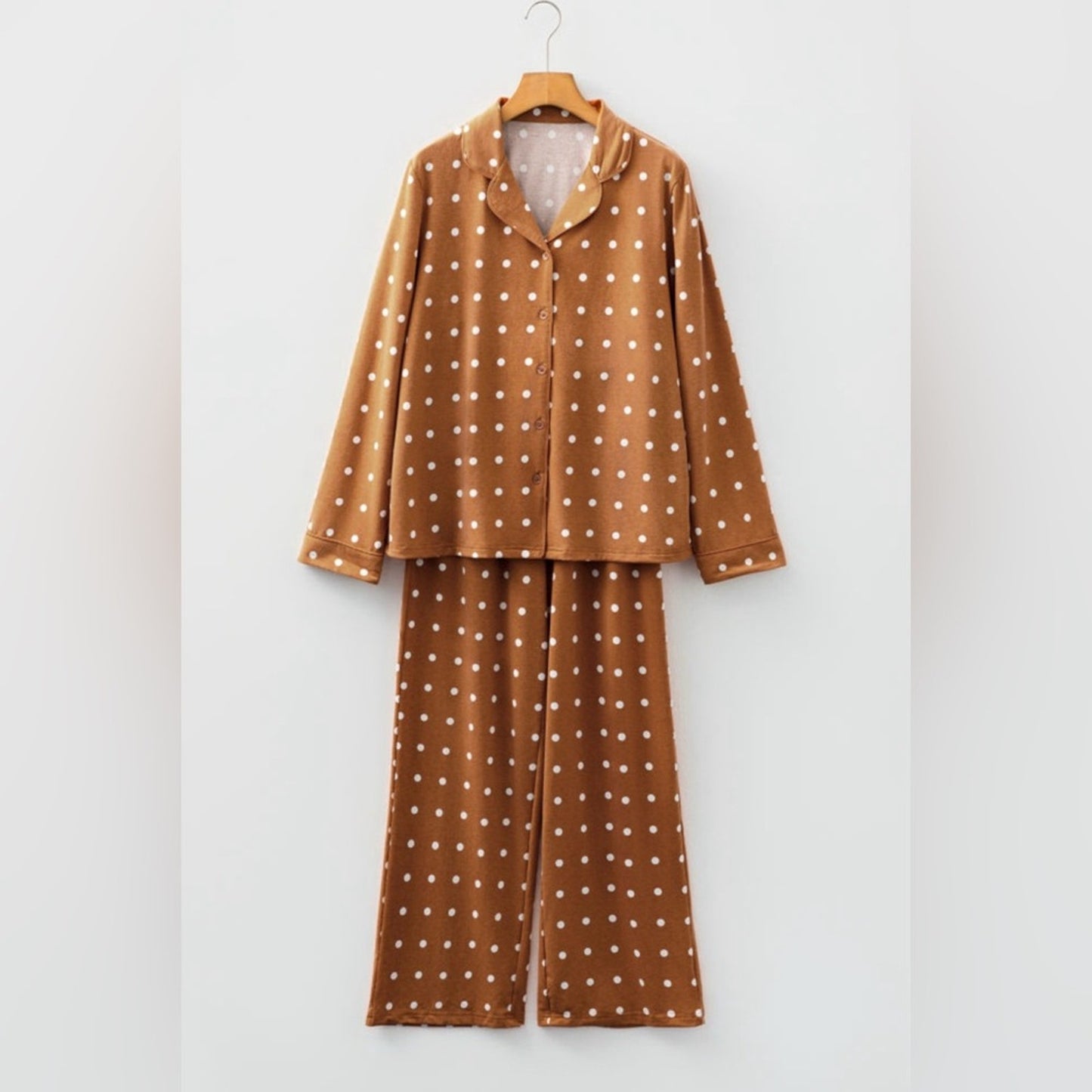 Autumn -Brown Polka Dot Pajamas