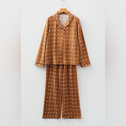 Autumn -Brown Polka Dot Pajamas