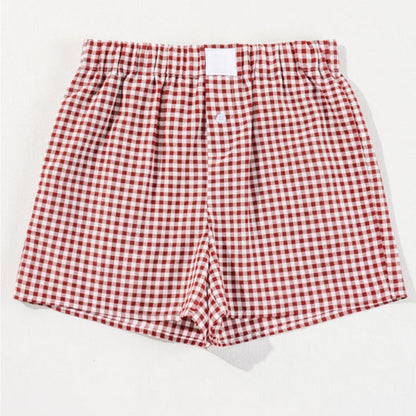 Gia - Red Plaid Gingham Women's Shorts