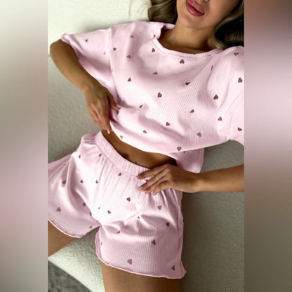 Mya-  Heart Print Women's Pajamas