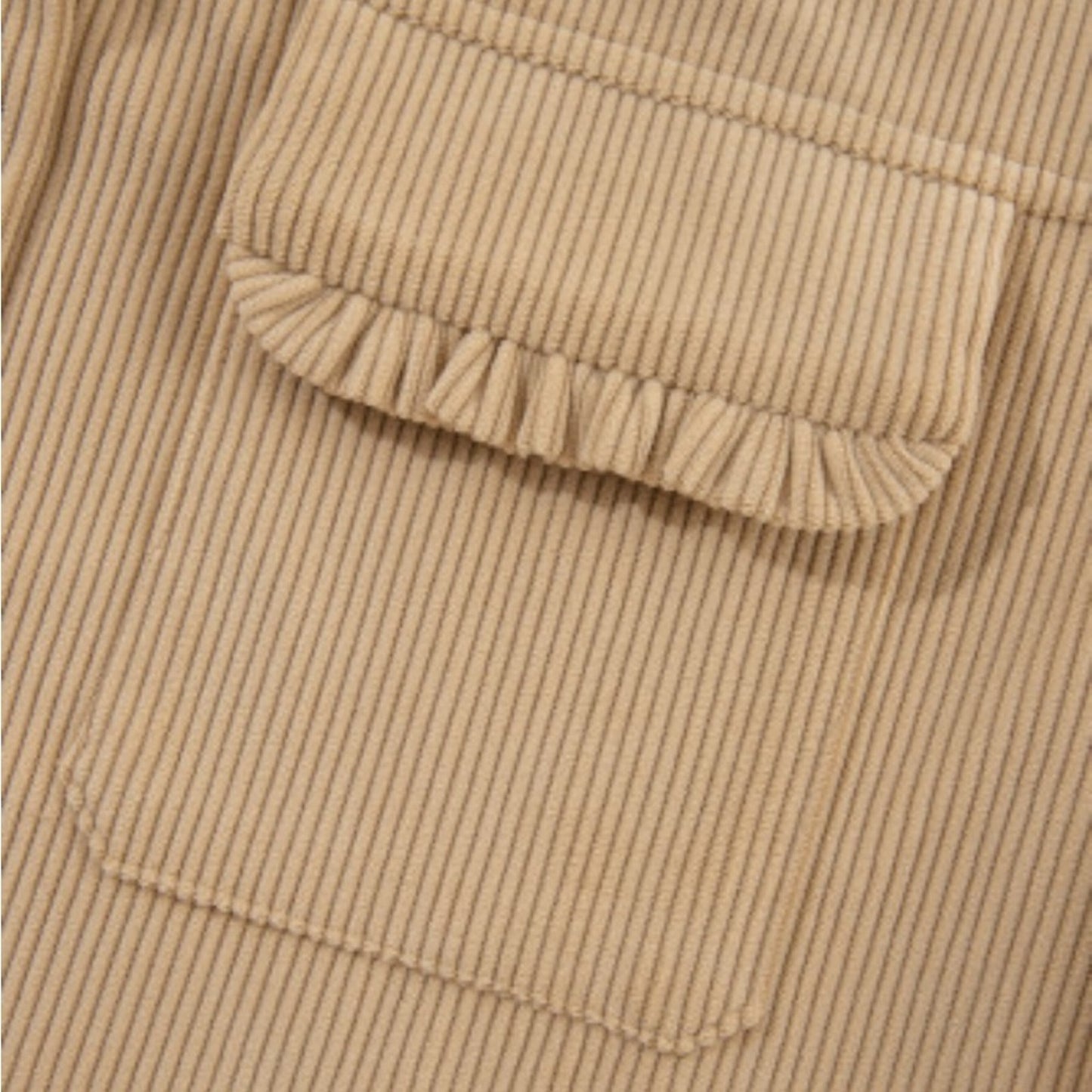 Jolie ruffle pocket button up shacket