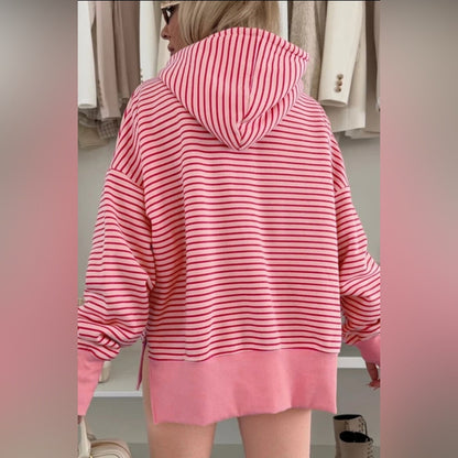 Lila - Striped Pink Women's hoodie