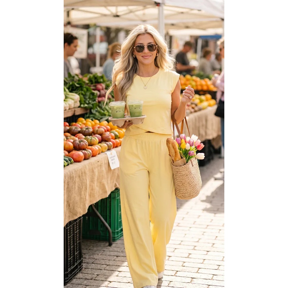 Demi - Butter Yellow Lounge Set