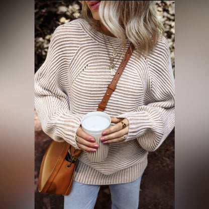 Camila - Striped Cream Sweater