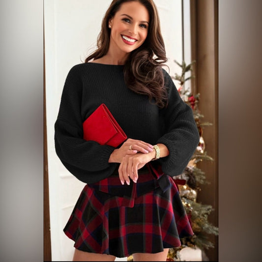 Bailey - Black Bow Sweater