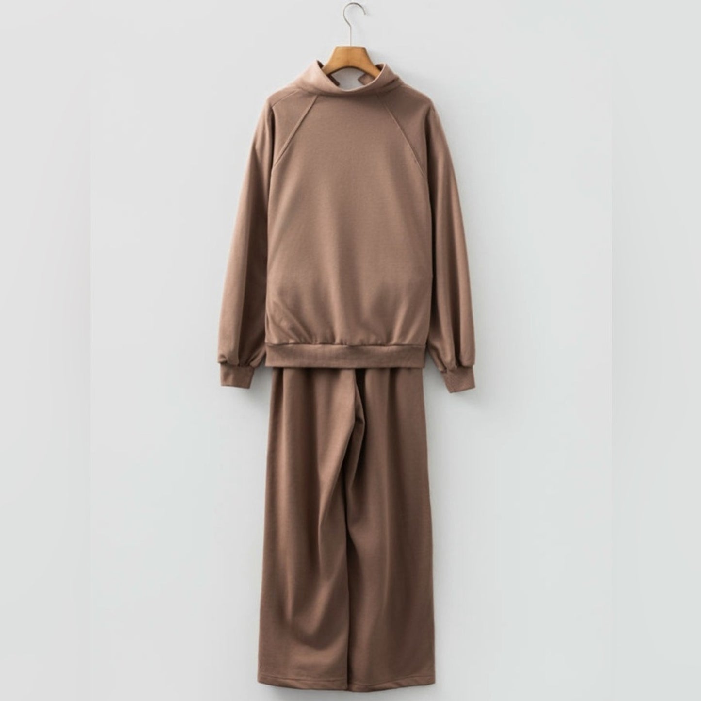 Celine- Tan two piece wide leg lounge set